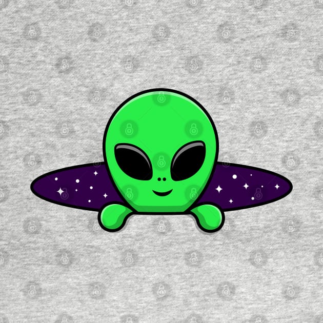 Space alien coming out of hole design by kuallidesigns